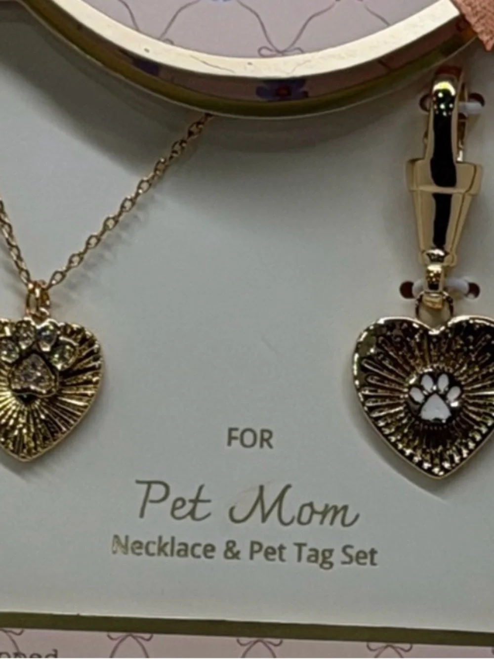 a new day Gold Heart Necklace & Paw Tag Set